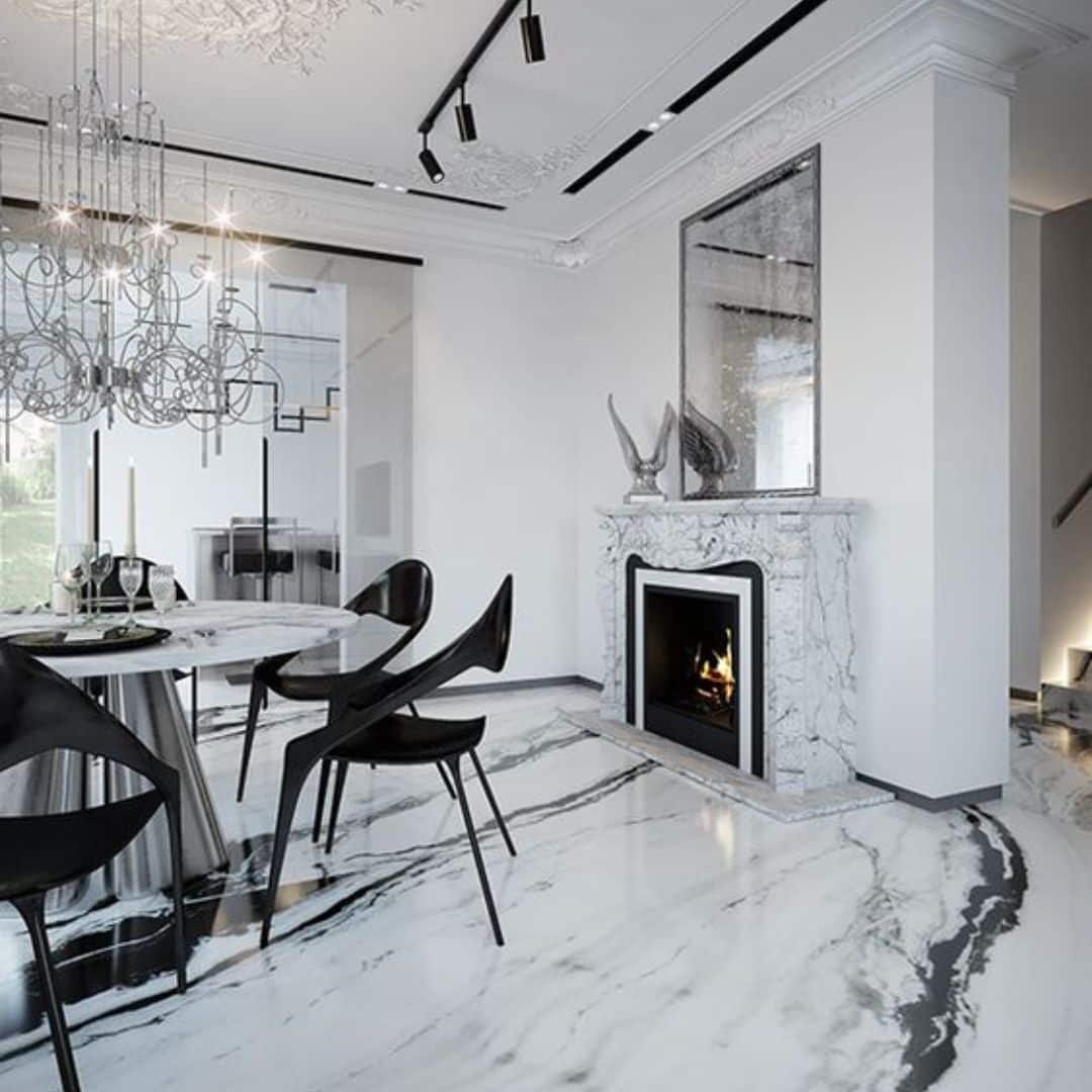 panda white marble flooring design picture