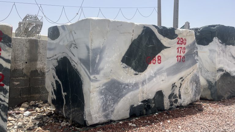 Panda white marble block in stock